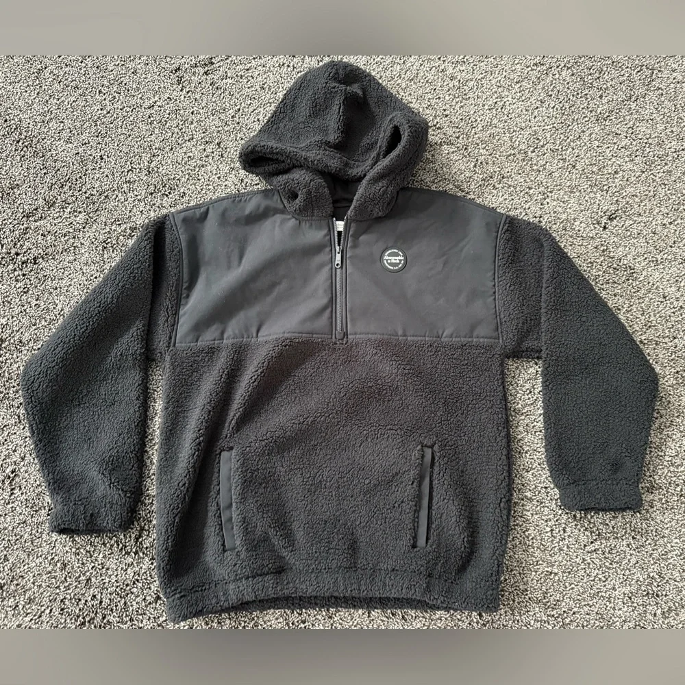 abercrombie kids sherpa half zip fleece hoodie, NWOT